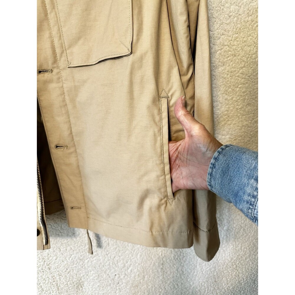 Mango Size M MNG Rain Jacket‎ Parka Khaki Pockets - Picture 6 of 13